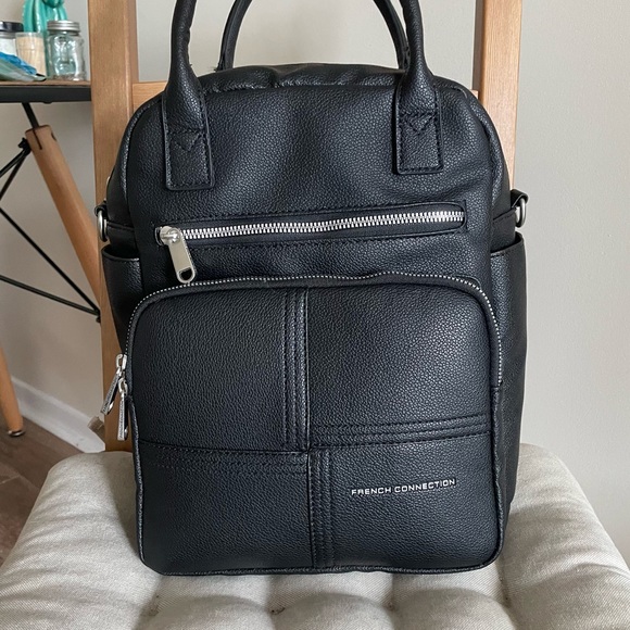 SOLD / French Connection Faux Leather Backpack - Picture 1 of 4